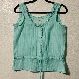 Bass Ruffled Pintuck Cottagecore Blouse/Tank Top